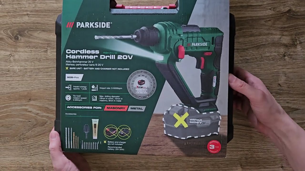 PARKSIDE® Akumulatorowa wiertarka udarowa 20 V, PABH 20 Li D4 #unpacking #unboxing