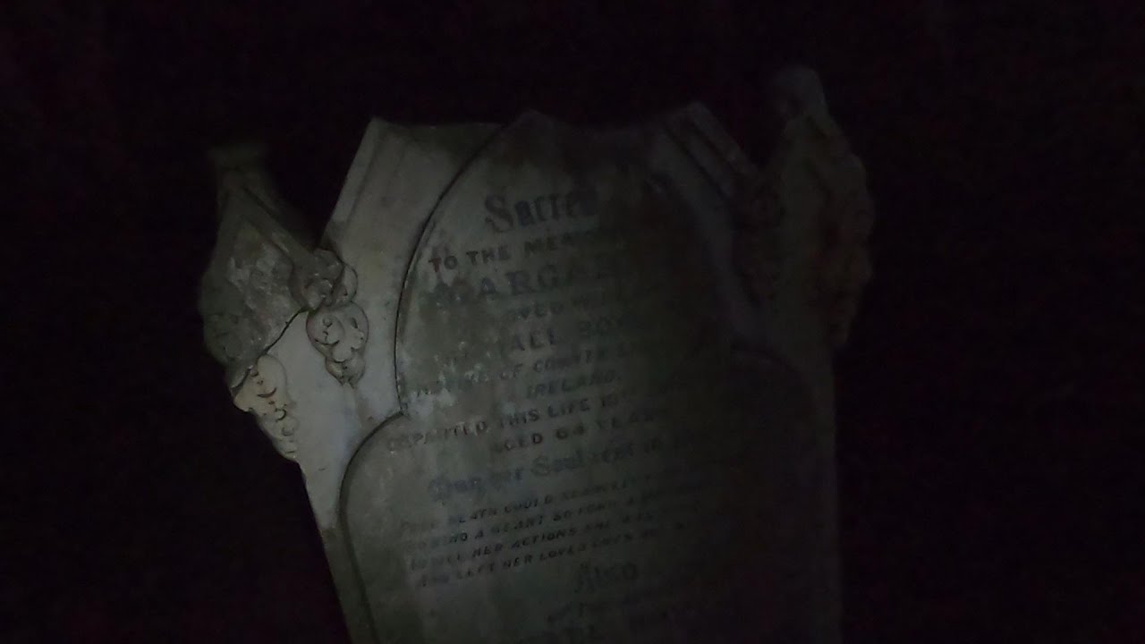 Return to the Pioneer Cemetery at night.