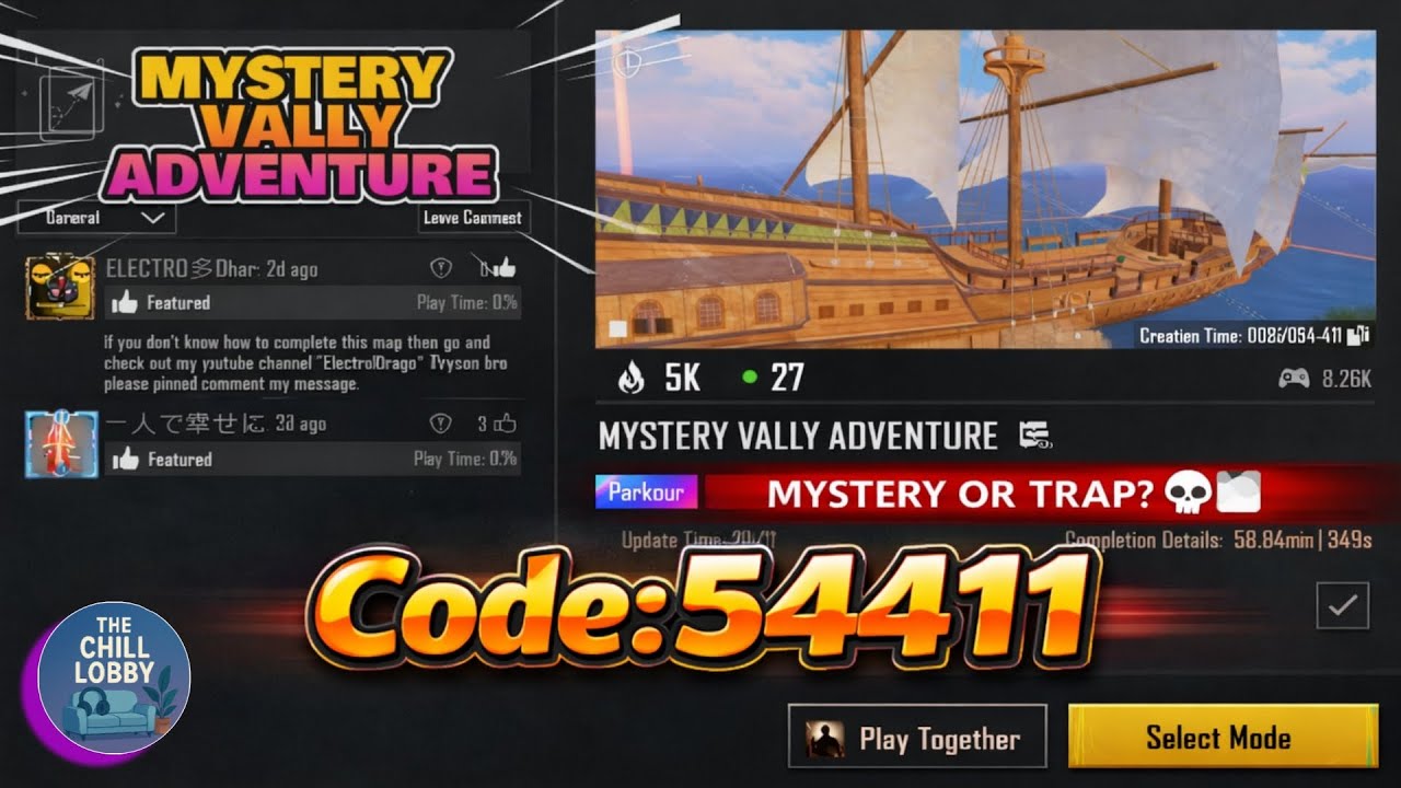 MYSTERY VALLY ADVENTURE 🔥| Map Code 54411 | BGM I WOW New Adventure | Parkour | Bgmi Wow Challenge 