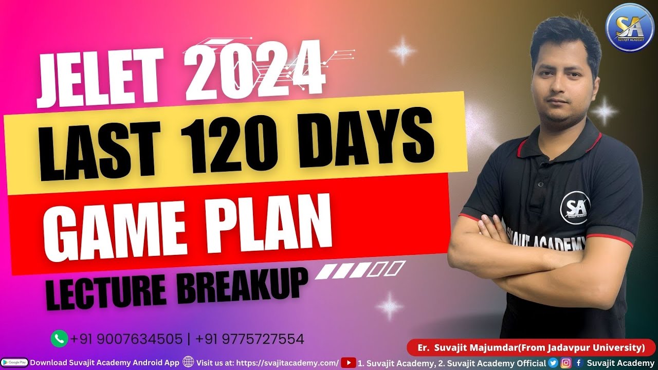 Jelet Last 120 Days Game Plan | Jelet 2024 Batch | Suvajit Academy | Jelet Online Offline Course