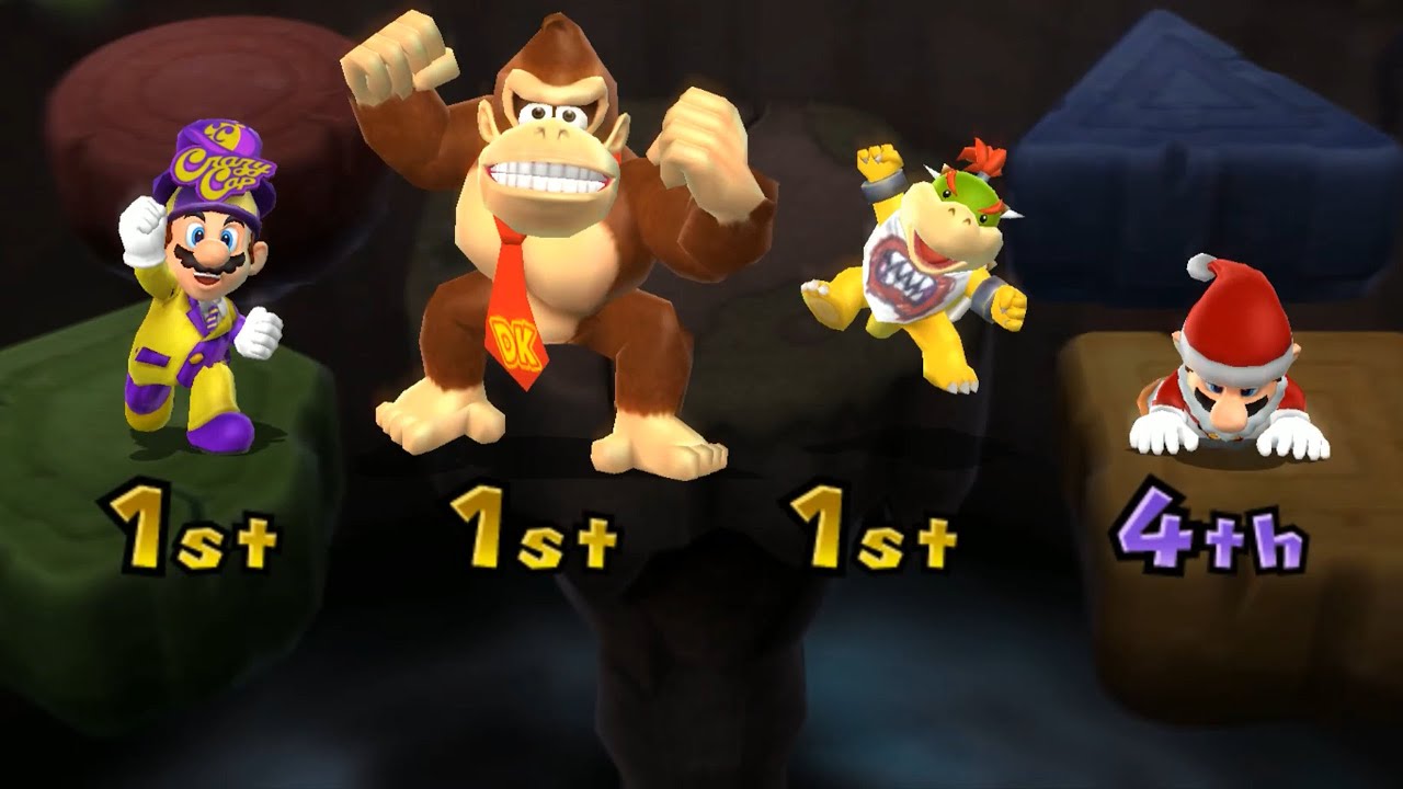 Mario Party 9 Mod - Crazy Cap Mario Vs Donkey Kong Vs Bowser Jr. Vs Santa Mario #Mairoparty9Mod