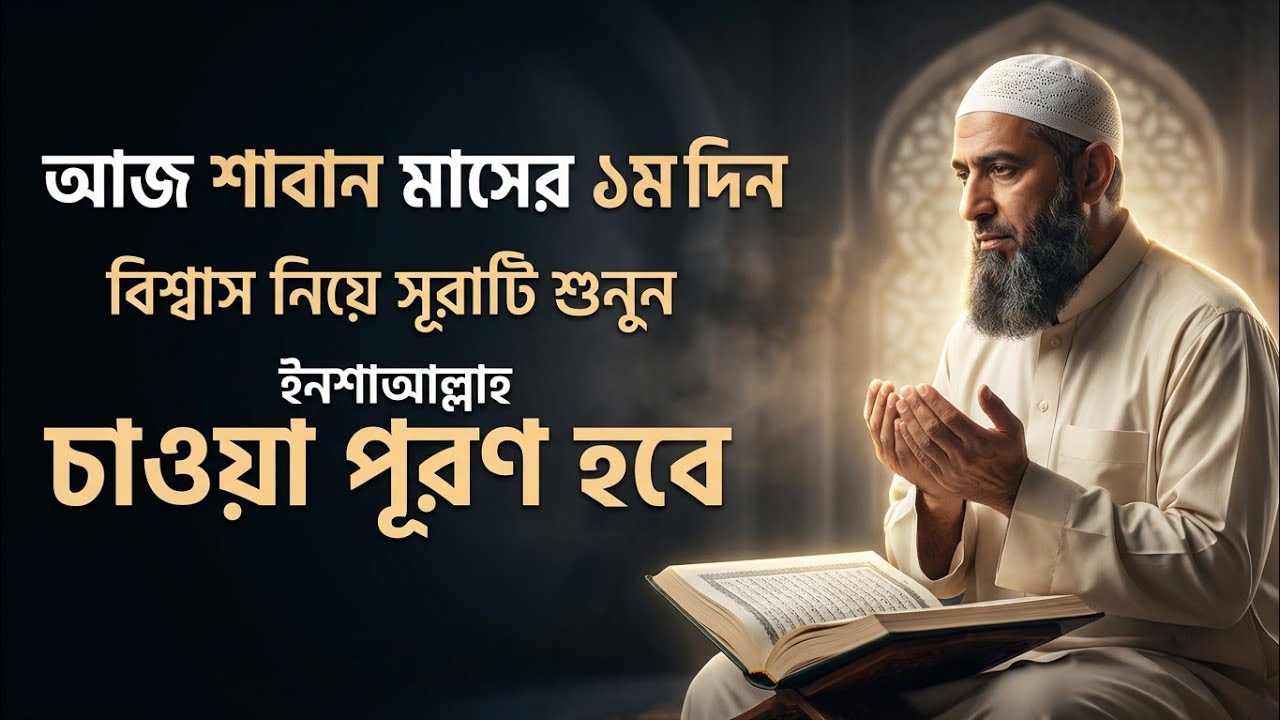 আজ শবান মাসের ১ম দিন💥অত্যন্ত ফজিলতপূর্ণ দিনে এই সূরাটি শুনুন ইনশাআল্লাহ আশা পূরণ হবে দোয়া কবুল হবে 