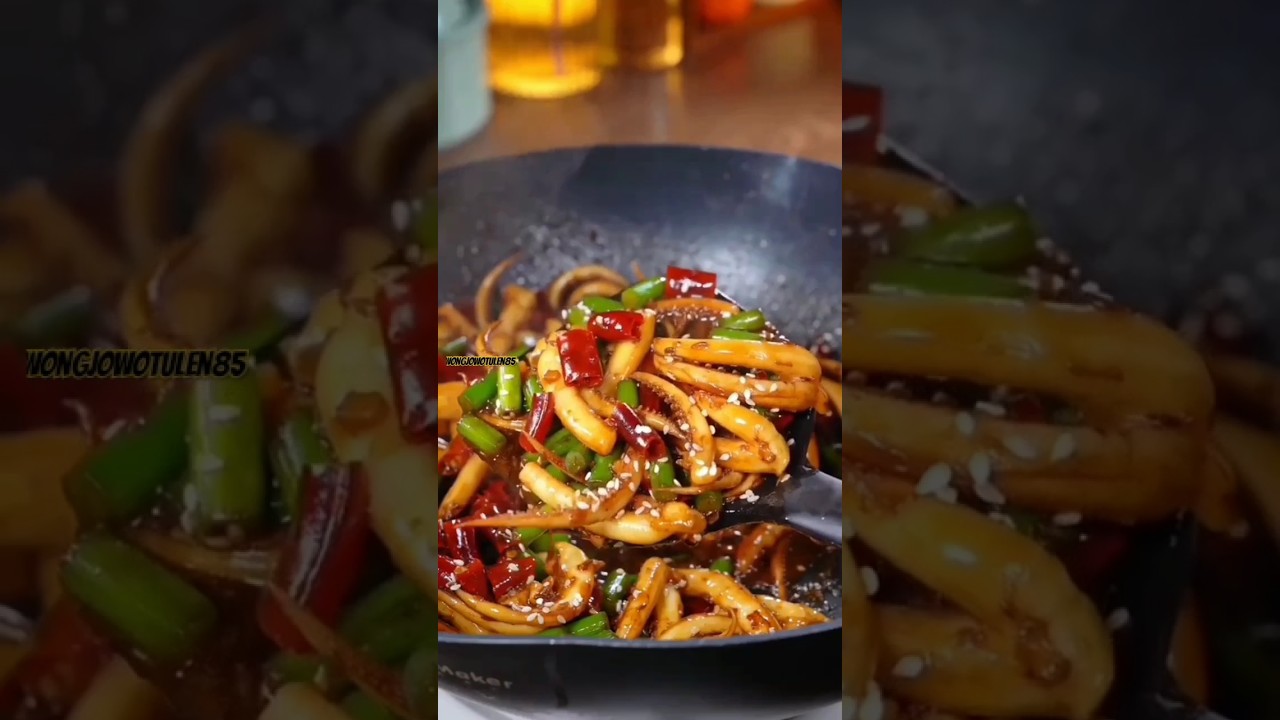 HOW TO STIR SQUID VERY EASY AND DELICIOUS #chinesestyle #chinesefood #resepmasakan