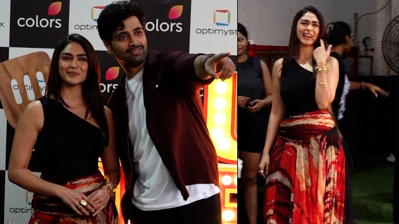 Mrunal Thakur And Adivi Sesh Spotted At Laughter Chefs Set To Promote Movie Dacoit Ek Prem Katha
