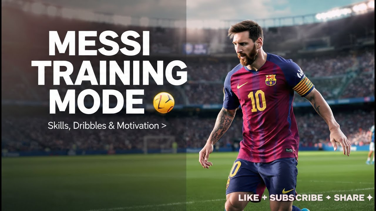 🔥 Lionel Messi Football Ground Training – Realistic AI Story | Clear Face & Action ⚽
