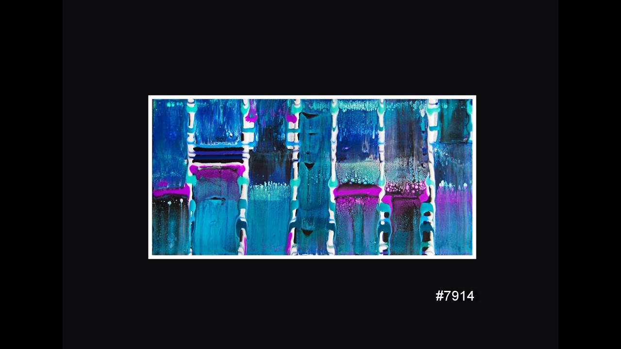 #7914 Contemporary Art Swipe Fluid Acrylics  3.28.2021 art therapy, instinctive art