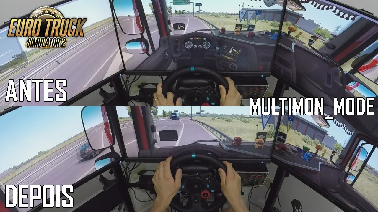Euro Truck Simulator 2 / Dica importante / Multimon_mode / FOV/ desabilitando o console/ 3 monitores