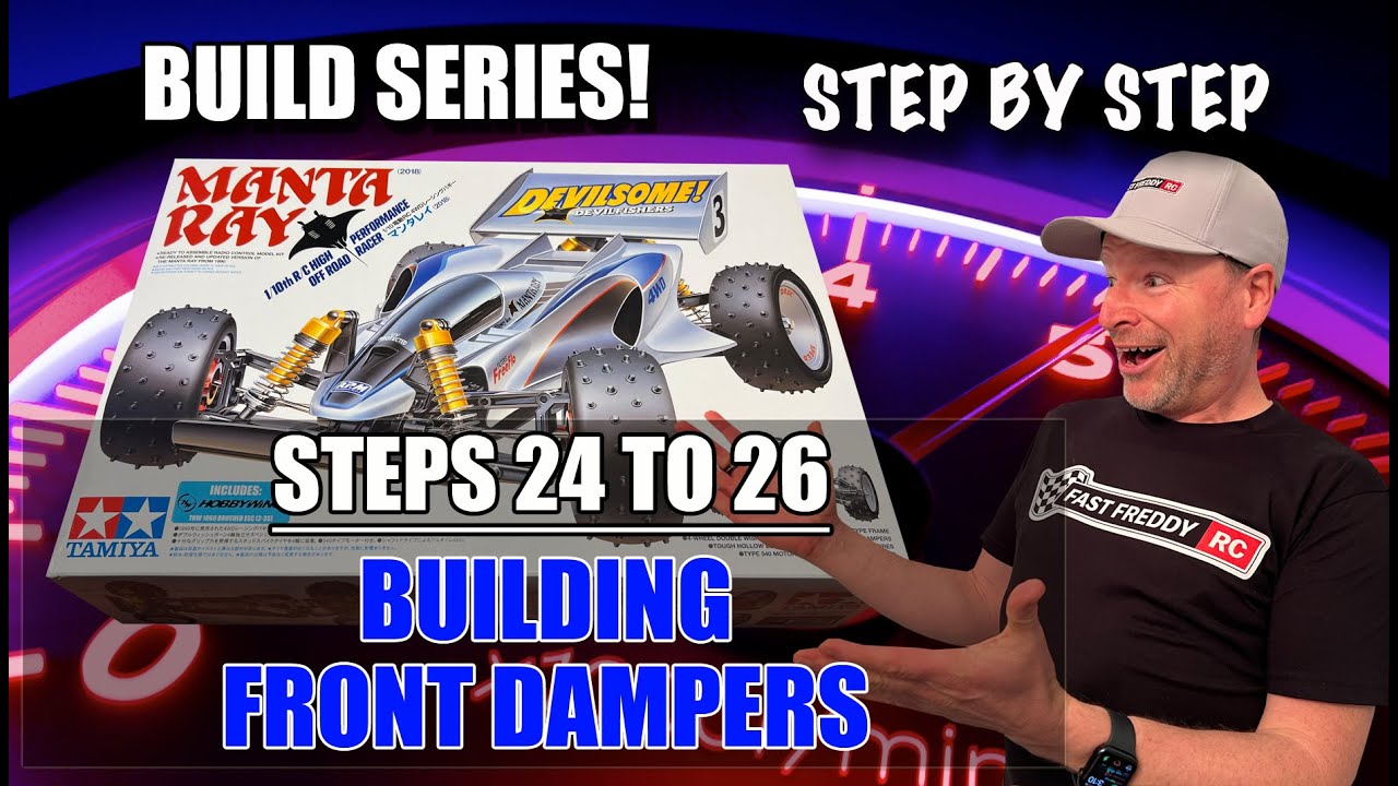 Tamiya Manta Ray — Шаги 24–26 — Изготовление передних демпферов