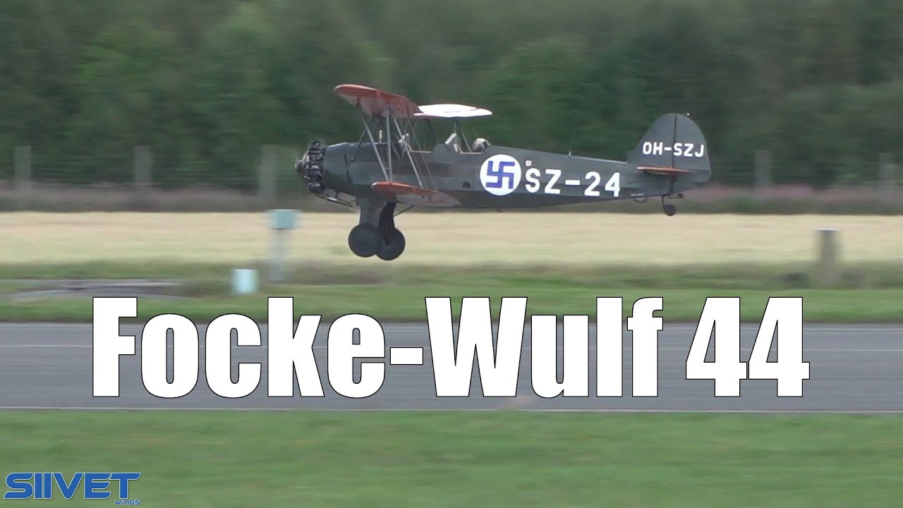 Focke-Wulf FW 44J Stieglitz 1930s Biplane Arrival And Practise Flight - Kauhava 2020