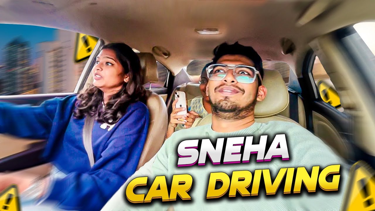 SNEHA CAR DRIVING SKILLS || THE DANGEROUS DAY || #justbanana