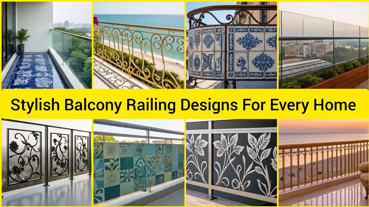 Stylish Balcony Railing and Tiles Designs 2026 | Stainless steel balcony railing 