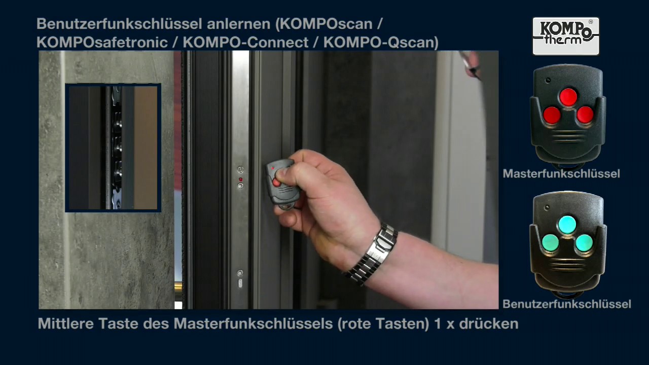 Benutzerfunkschluessel anlernen KOMPOscan KOMPOsafetronic KOMPO Connect KOMPO Qscan