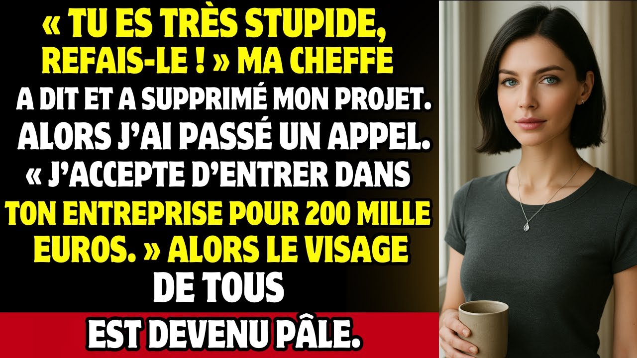 « Tu es très STUPIDE, refais-le ! » Ma CHEFFE a supprimé mon projet, mais elle ne s’y attendait pas…