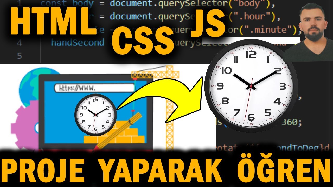 HTML CSS javascript BASİT PROJE SİTESİ YAPIMI HTML CSS DERSLERİ ANALOG SAAT ÖRNEĞİ SİTE YAPIMI