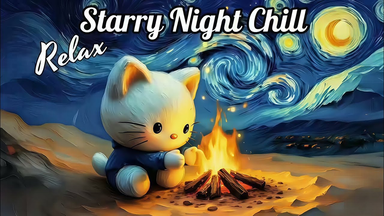 Hello Kitty Starry Night Ambience 🎀| 25-Min Chill Lofi for Relaxing