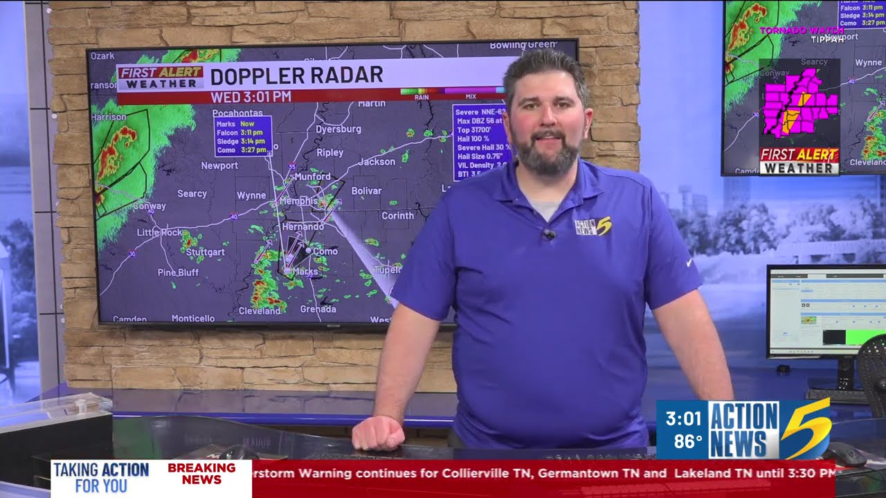 Action News 5 severe weather coverage from April 2025 2:45 PM to 11 PM