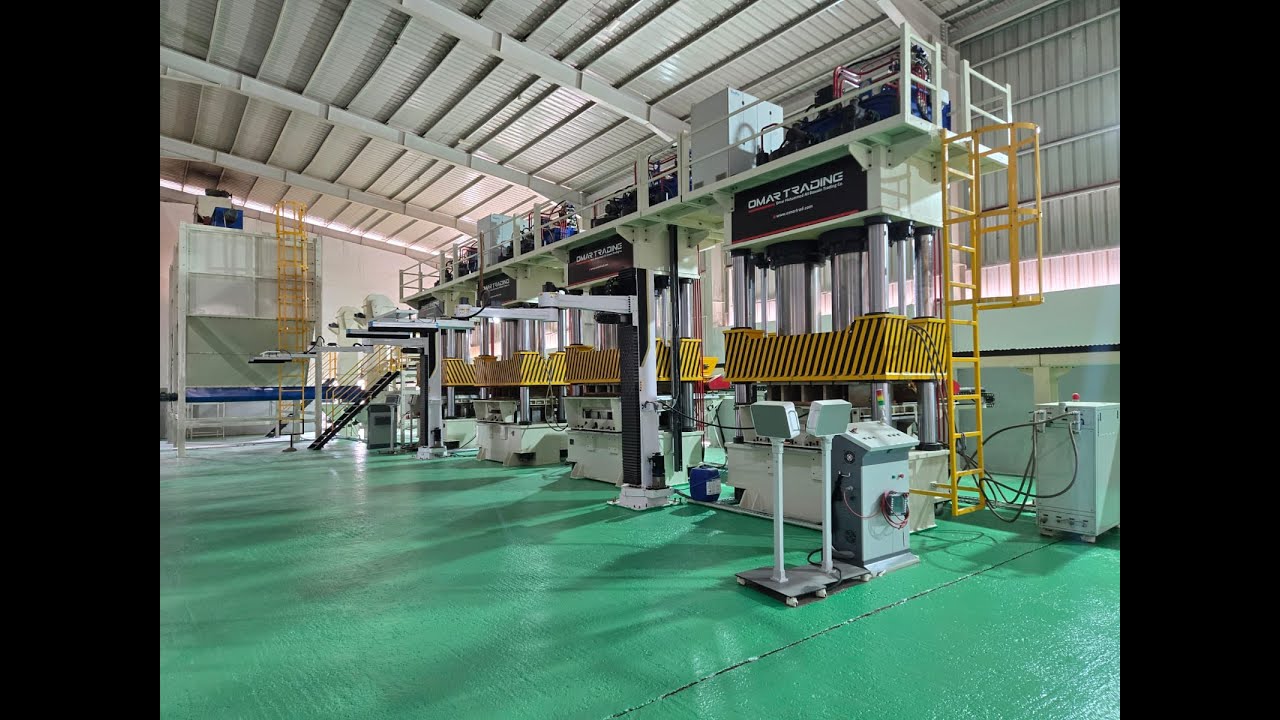 Compress wood pallet line