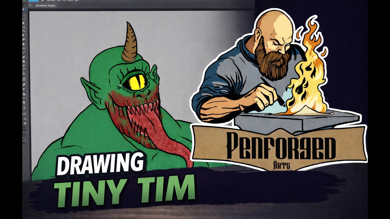 Drawing “Tiny Tim” LIVE on Twitch | Full Art Process