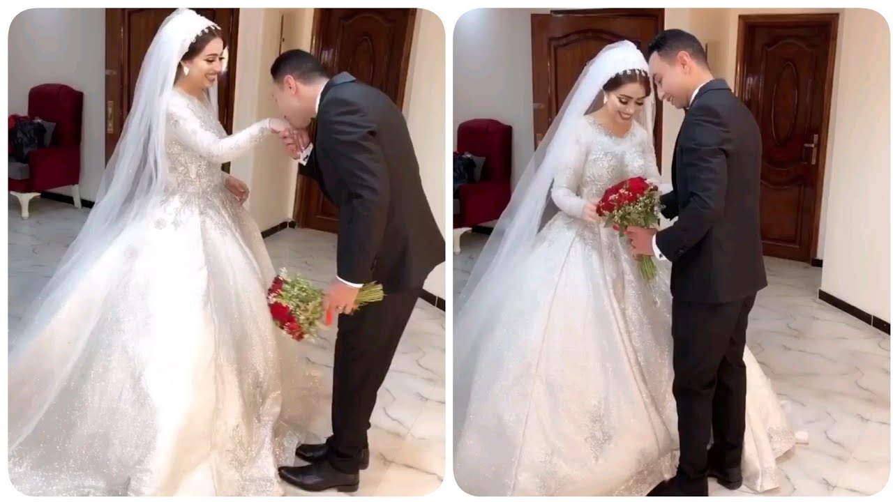 شوفوا العريس اداها البوكيه ازاي زي القمر ربنا يسعدهم♥️⁩😍😍