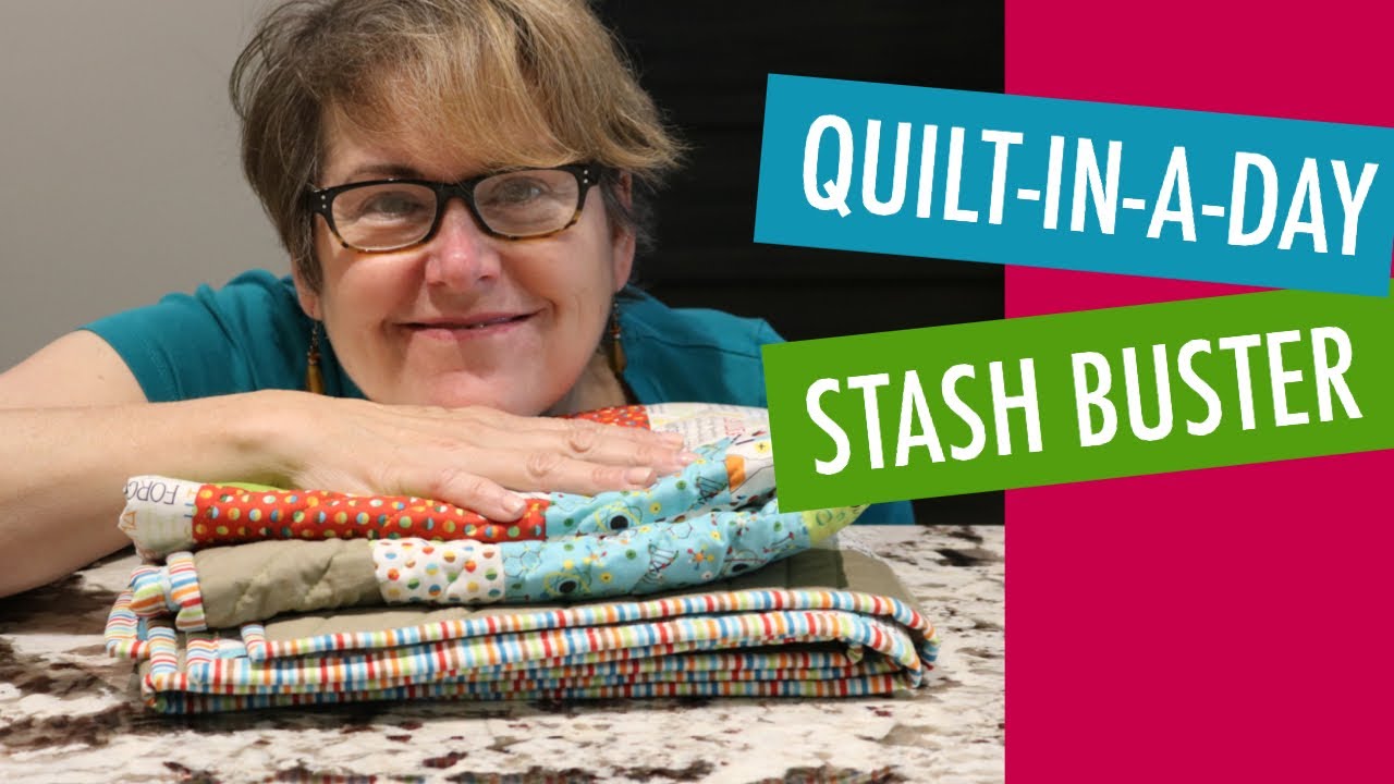 Fast and Easy Beginner Quilt - Quilt-in-a-day Stash Buster - Free Pattern