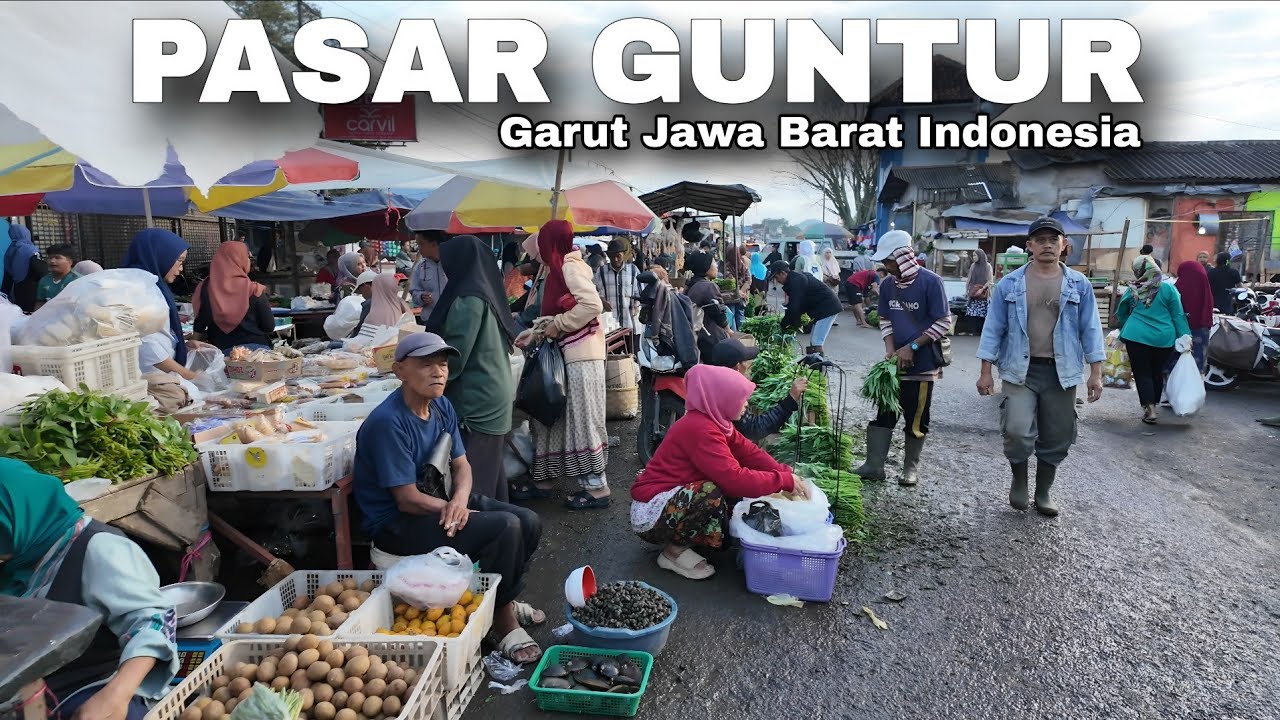 Suasana Pagi Di Pasar Garut Dengan View Pegunungan Yang Indah | Pasar Tradisional 