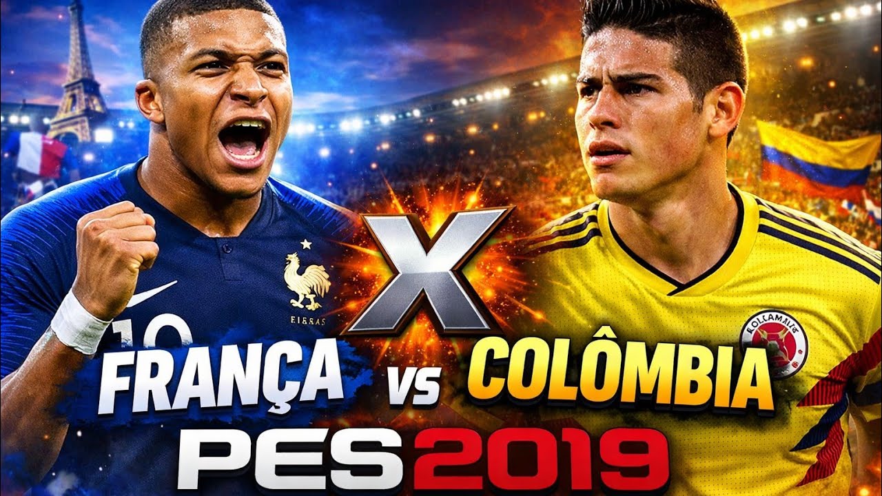 FRANÇA X COLOMBIA - JOGO COMPLETO (PES 2019) AMISTOSO 