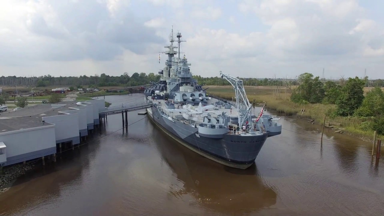 USS North Carolina Battleship - Phantom 3 4K