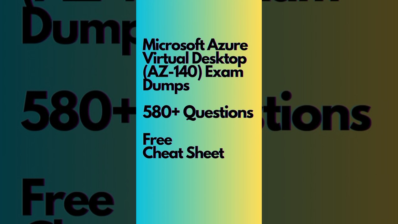 Azure AZ-140 course  #howtopassaz140 #az140training #az140practicetests #azurevirtualdesktop #azure
