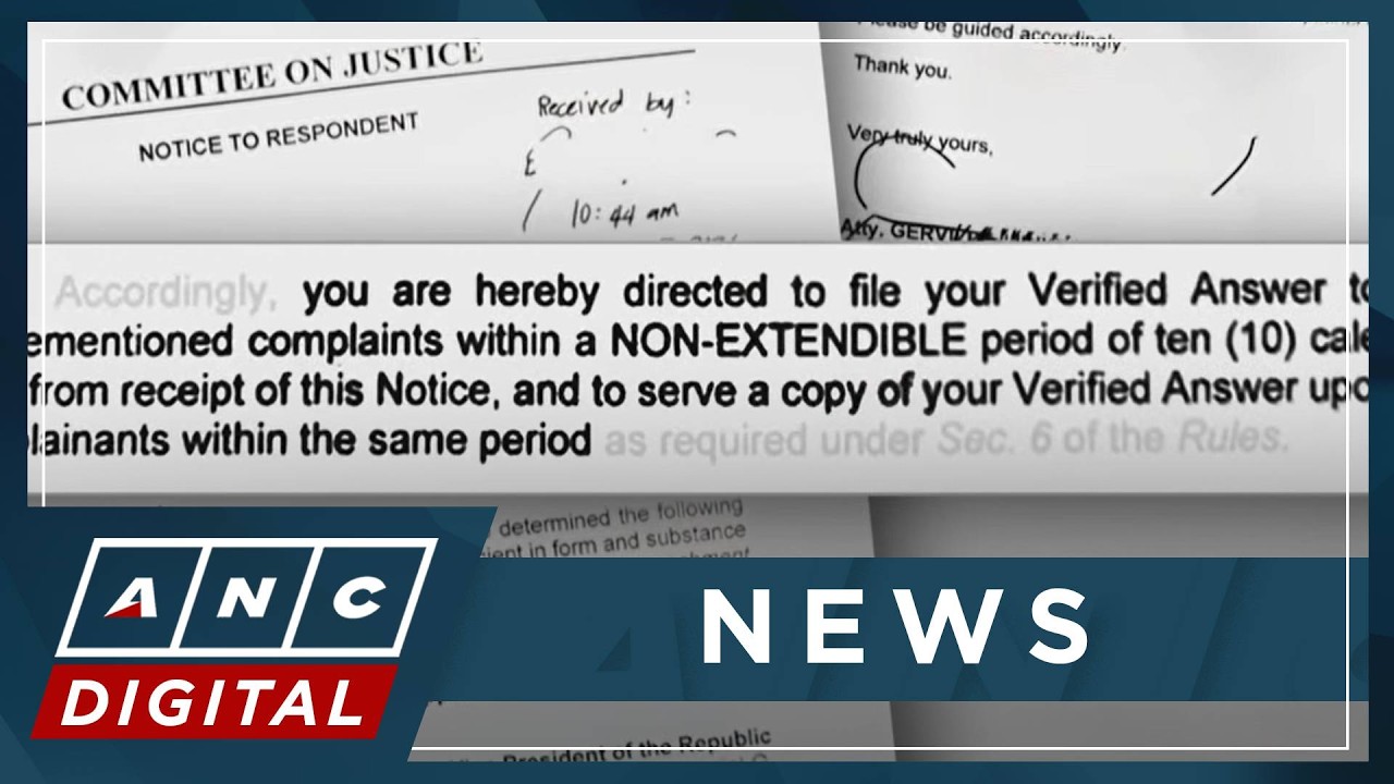 House Justice panel gives VP Duterte 10 days to respond to two impeachment complaints | ANC