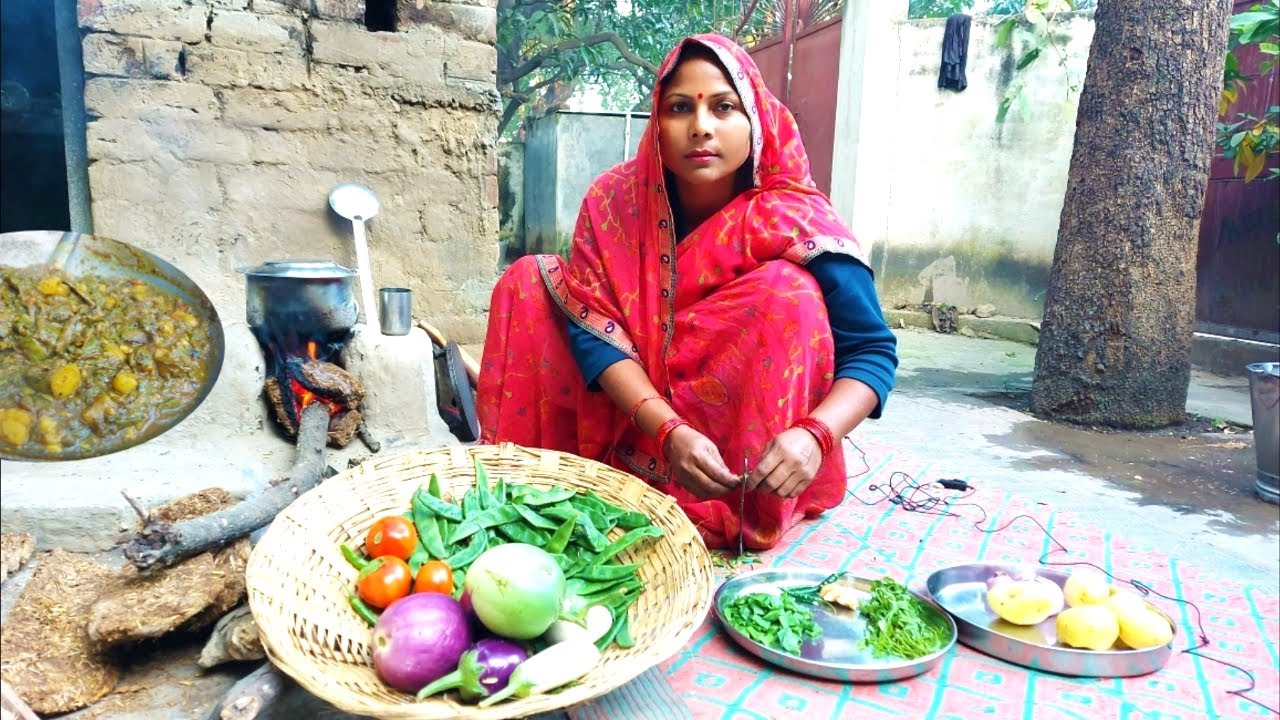 रंग बिरंगे बैगन सेम की सब्जी चावल के साथ इस विधि से बनायेंगे तो खाते रह जायेंगे,| BAINGAN SEM RECIPE