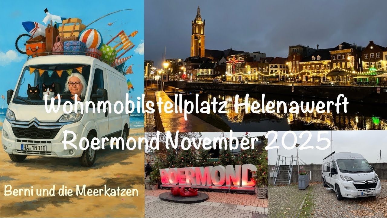Wohnmobilstellplatz Helenawerft in Roermond, Outletcenter und Innenstadt im Advent