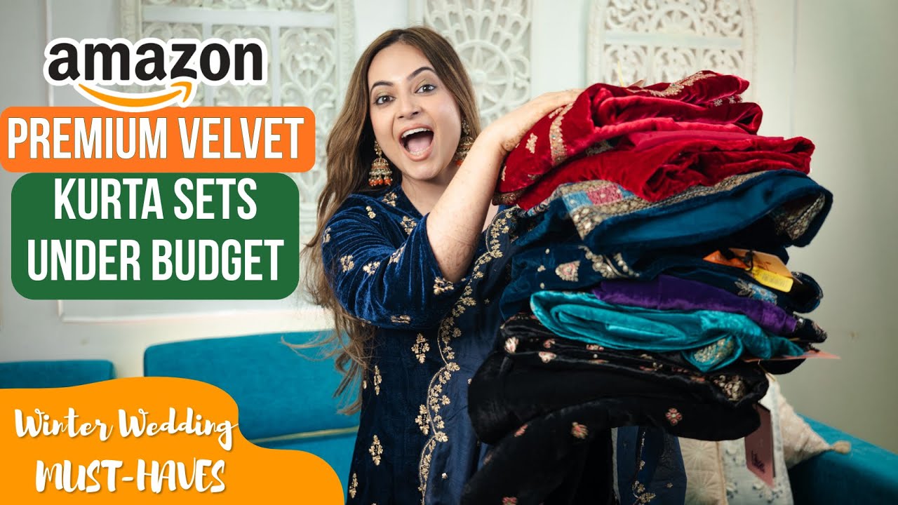 Amazon Velvet Partywear Kurta Sets Haul✨ Winter Wedding Must-Haves | Affordable Ethnic | Mahima Giri