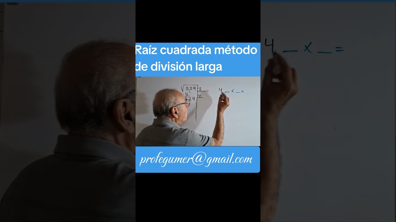 Raíza cuadrada por división larga para alumnos de secuandaria y bachillerato