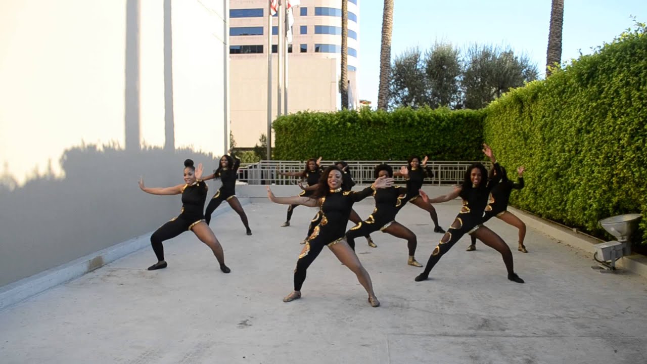 ASU Stingettes Practicing Stand Routines for the Robin Thicke Video Shoot