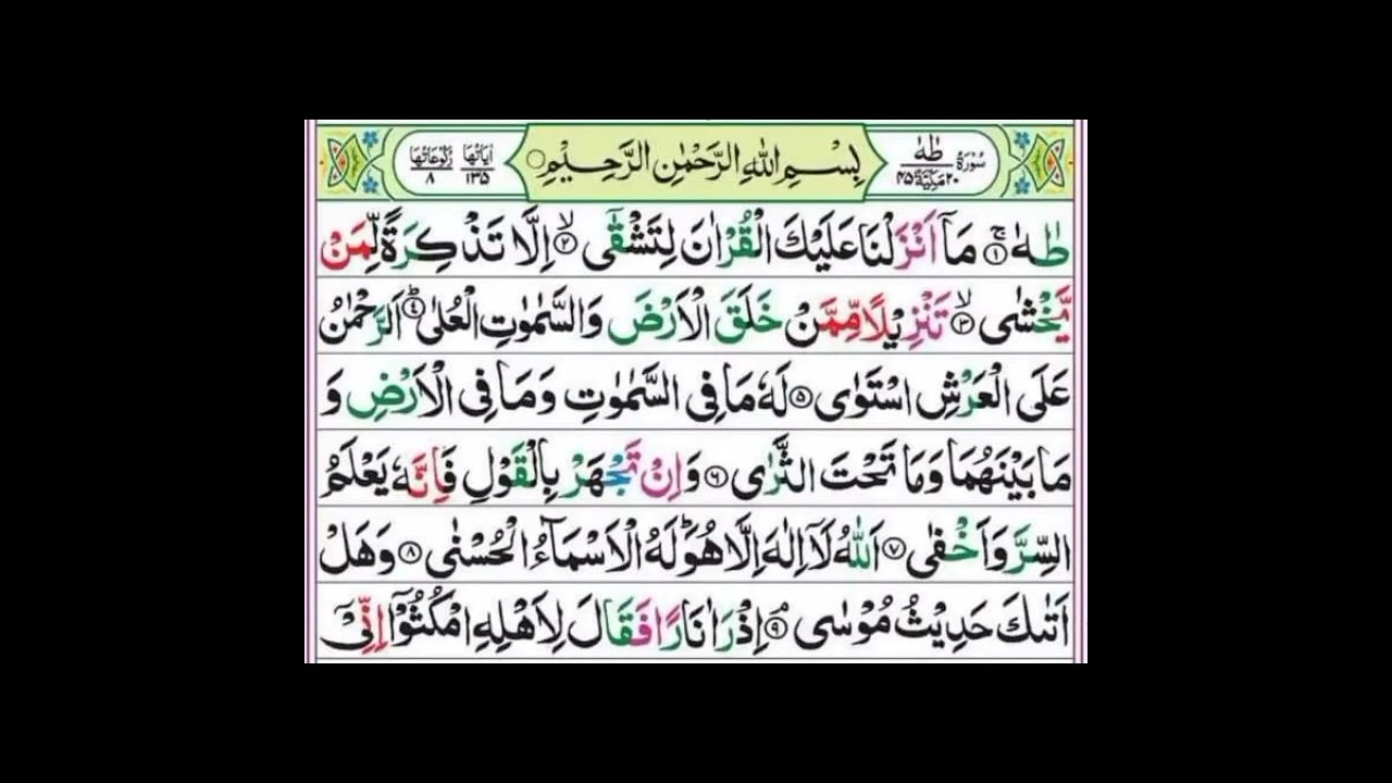 سُورَةُ طٰہ کا ترجمہ اور مختصر تفسیر: آیات1-41 (پروفیسر محمد انور اعوان, ہوشیار پوری , پاکستان)