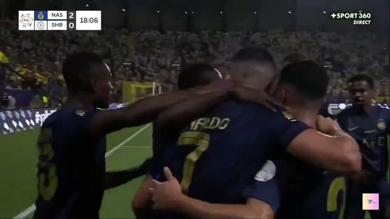 18 Min. Cristiano Ronaldo goal disallowed heading score against Al-Shabab