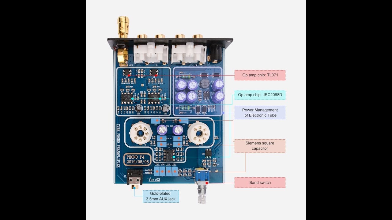 Aiyima Tube T3 MM Phono Preamplifier MOD - NEC uPC4570 e BB OPA2604