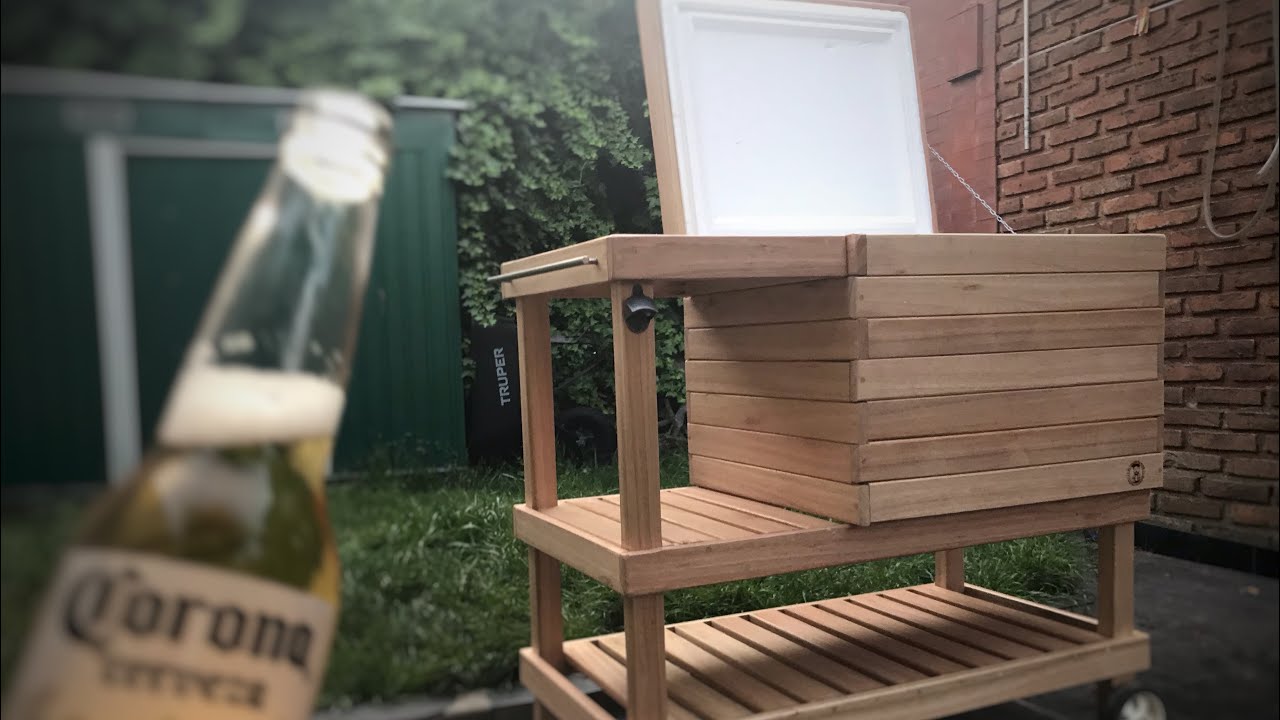 como hacer una Conservadora o Hielera de madera  para EXTERIOR con telgopor y deck