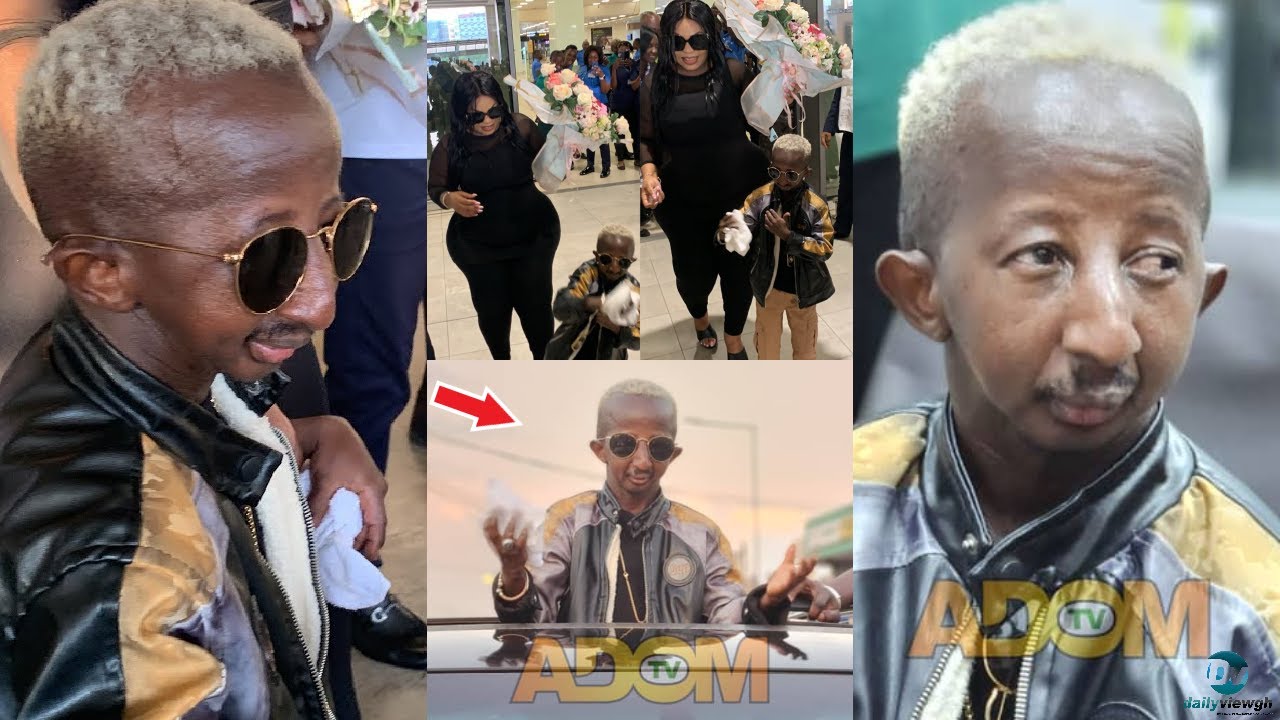Crazy Scenes At Kotoka Airport As Grand P And Girlfriend Eudoxie Yao Arrive In Ghana