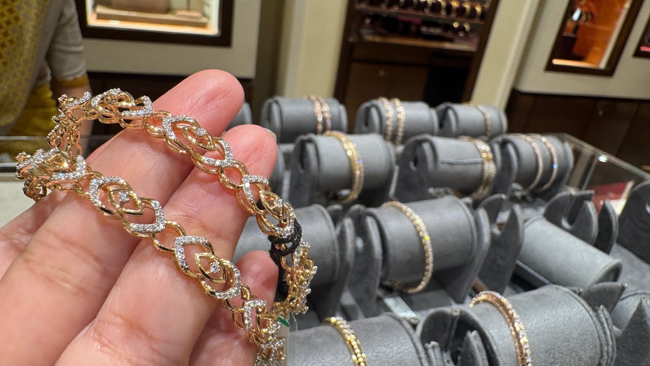 Tanishq Diamond Bangle Designs with Price/Diamond Single Bangles/Real Diamond Jewellery/deeya