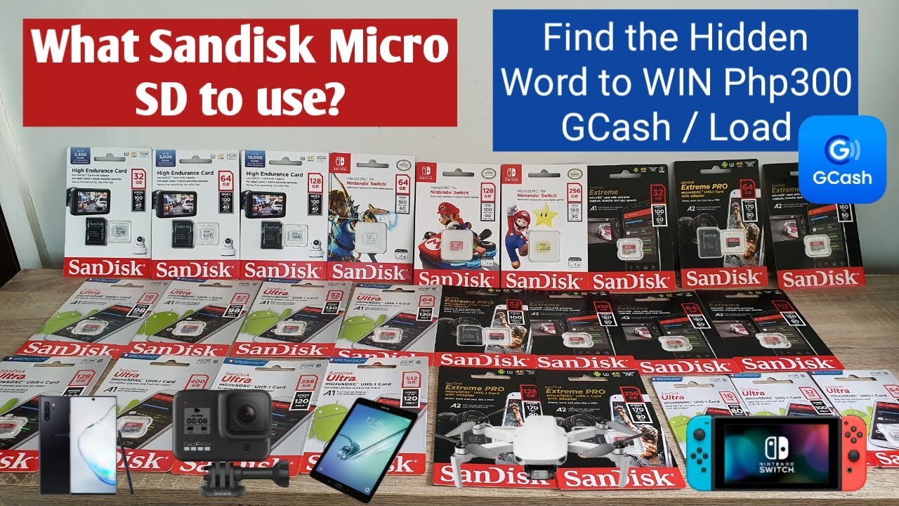 SANDISK MICRO SD CARDS | Guide in choosing the right SD card for your device | P300 GCASH GIVEAWAYS