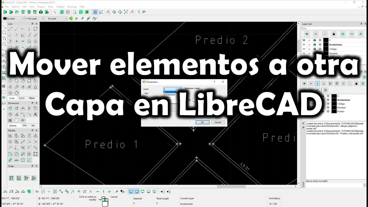[LibreCAD] Cambiar elementos de capa