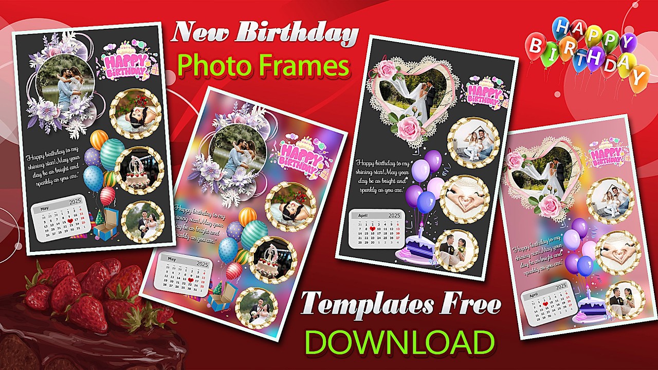FREE Birthday Photo Frame PSD Template for College Memories!