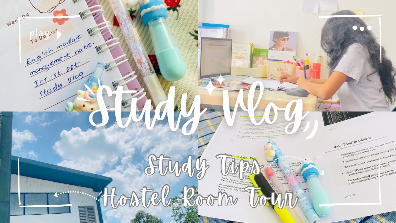 Study Vlog & Tips 🎀 Hostel Room Tour 🫶🏻 3rd Year Final Exam 📖🎓 දවස plan කරලා වැඩ පටන් ගමු 