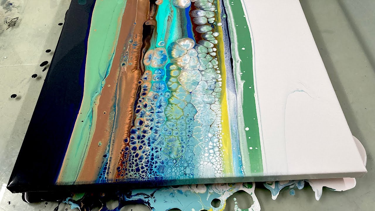 Acrylic pearl pour, Abstract landscape painting, Acrylic abstract painting, ASMR