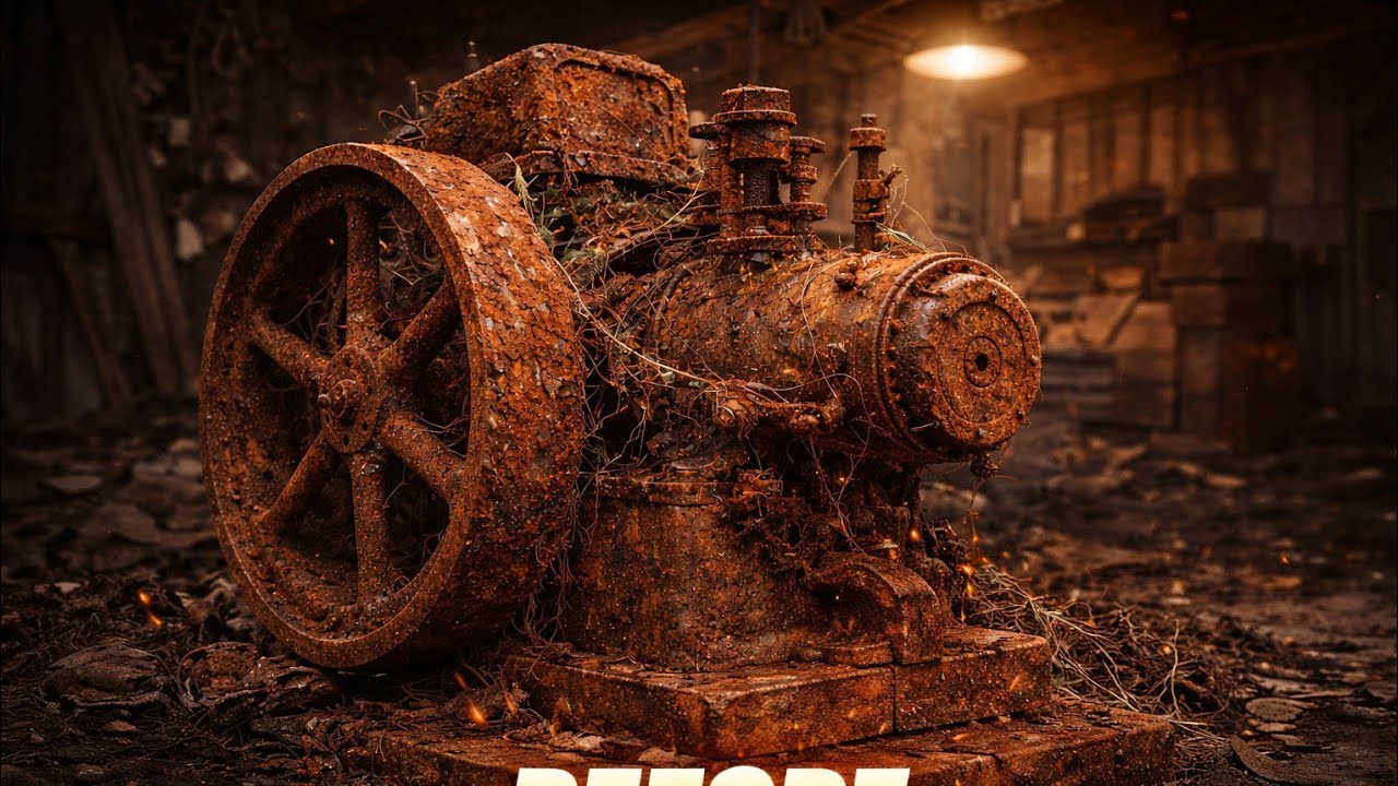 From Abandoned to Brand New Vintage Flywheel Engine Full ASMR Restoration