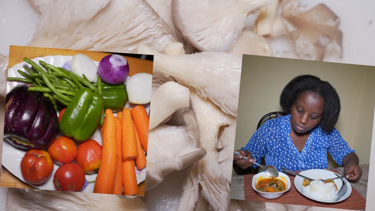 Uko wateka Ibihumyo n'imboga || How to cook mushrooms with vegetables || cuire des champignons