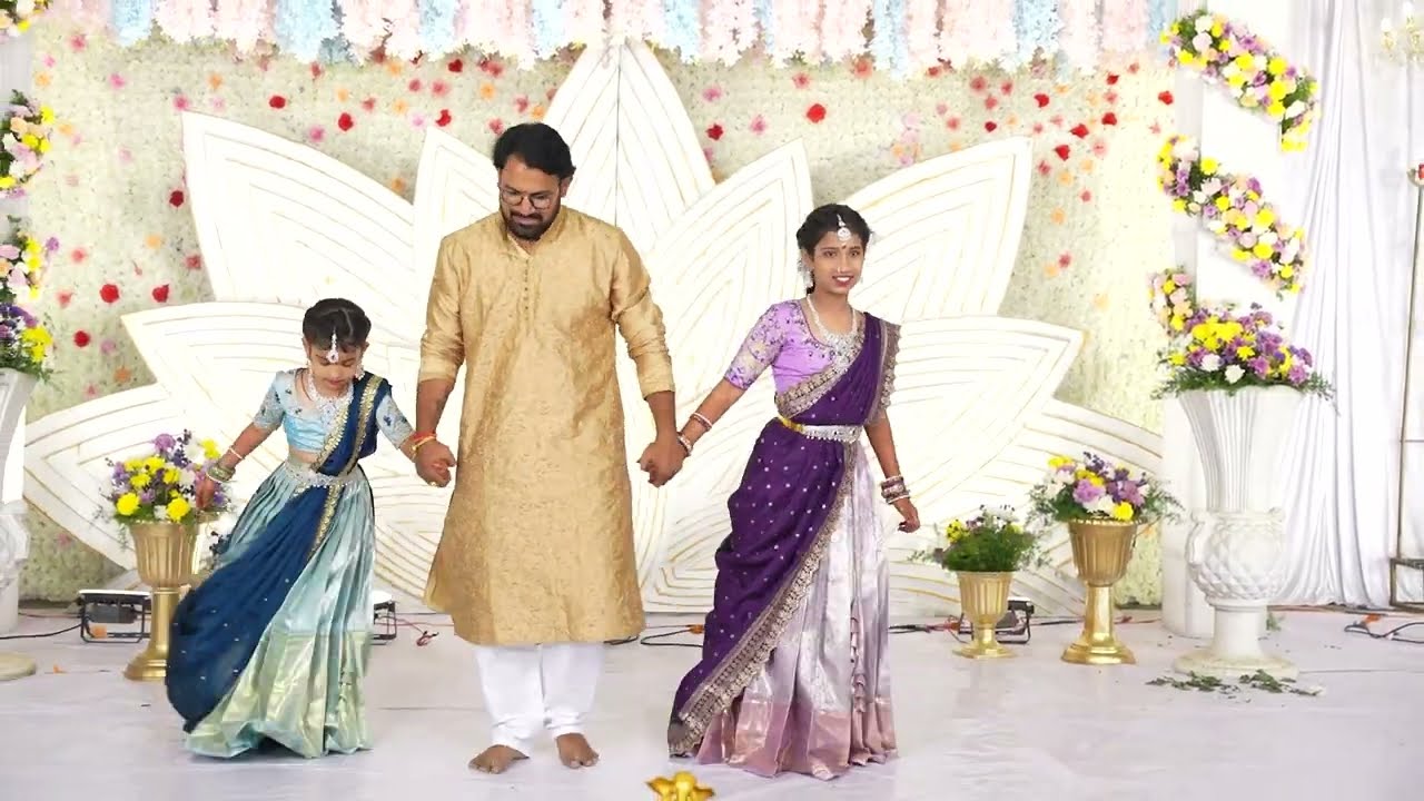 FATHER & DAUGHTER DANCE PERFORMANCE || MANOGNA & TEJOGNA SAREE CEREMONY ||
