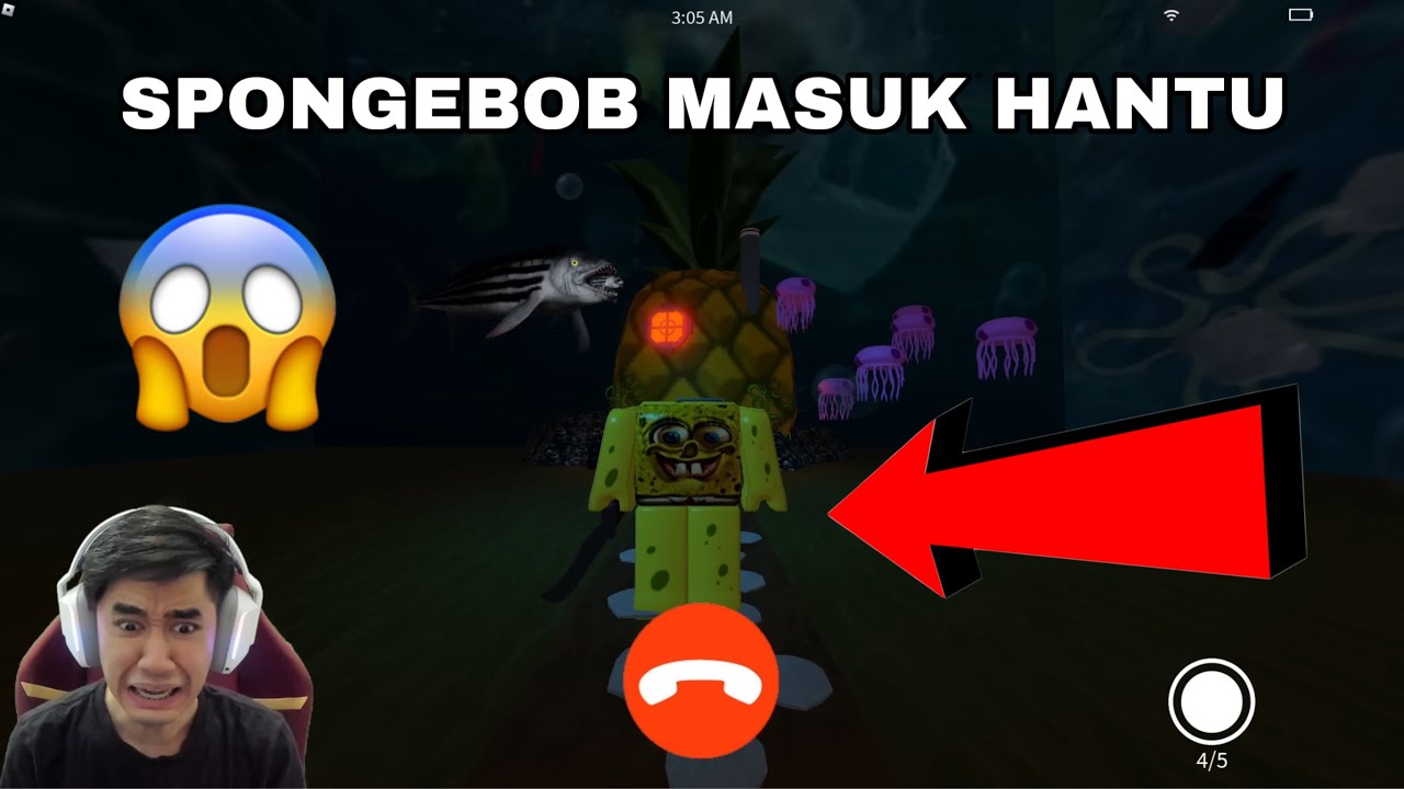 SPONGEBOB DAN SQUIDWARD MASUK HANTU 😱 AKU VIDEO CALL TENGAH MALAM 😈