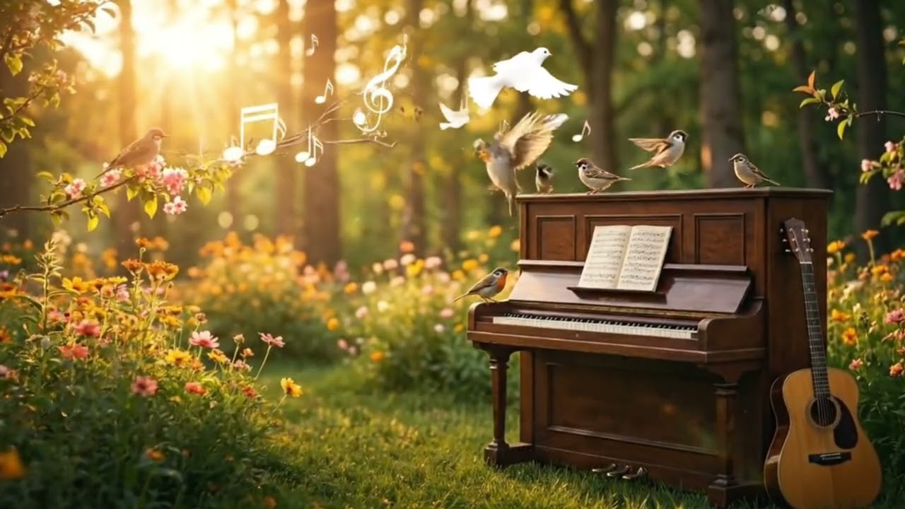 Morning Piano Music with Birds Singing Peaceful Start to Your Day
